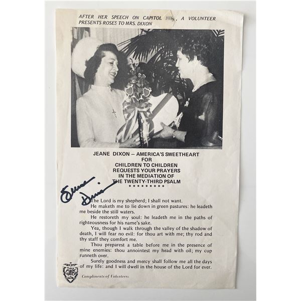 Jeanne Dixon signed cover