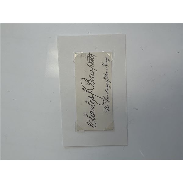 U.S. Attorney General Charles Bonaparte original signature