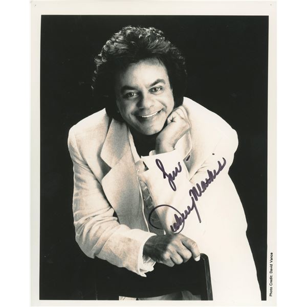 Johnny Mathis signed photo