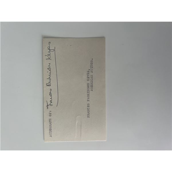 Author Frances Parkinson Keyes original signature