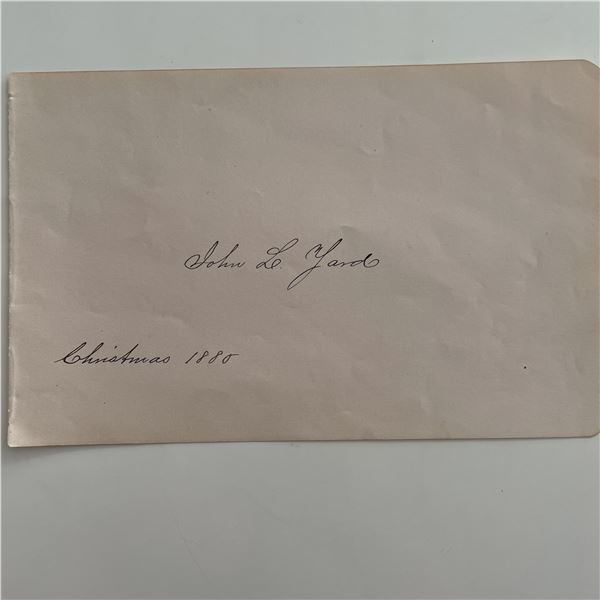 John Le Yard signature cut 1880