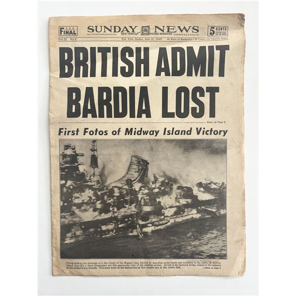 WWII 1942 Sunday News newspaper