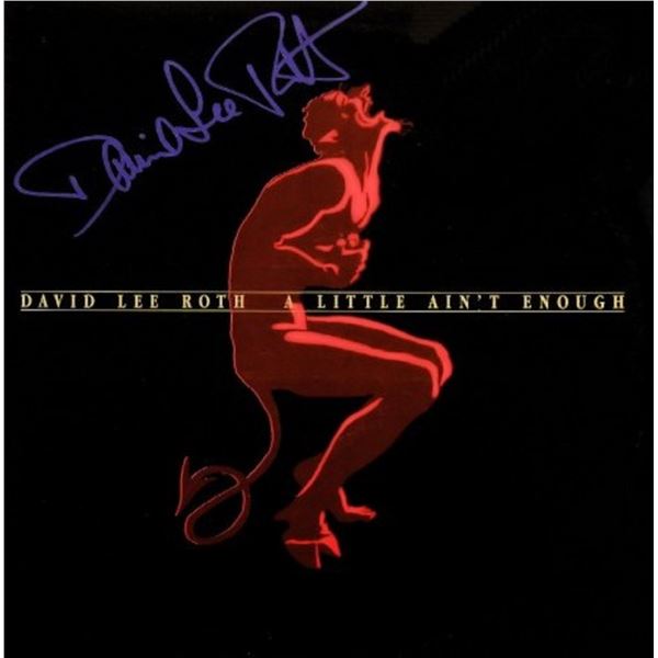 David Lee Roth signed "A Little Ain't Enough" album