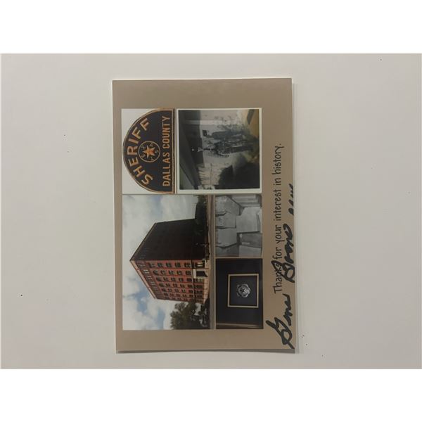 Dallas County Deputy Sheriff Eugene Boone signed postcard