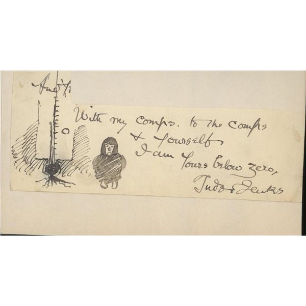 Tudor Jenks hand written note and sketch