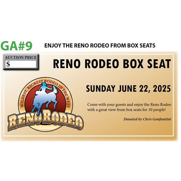 ENJOY THE RENO RODEO FROM BOX SEATS