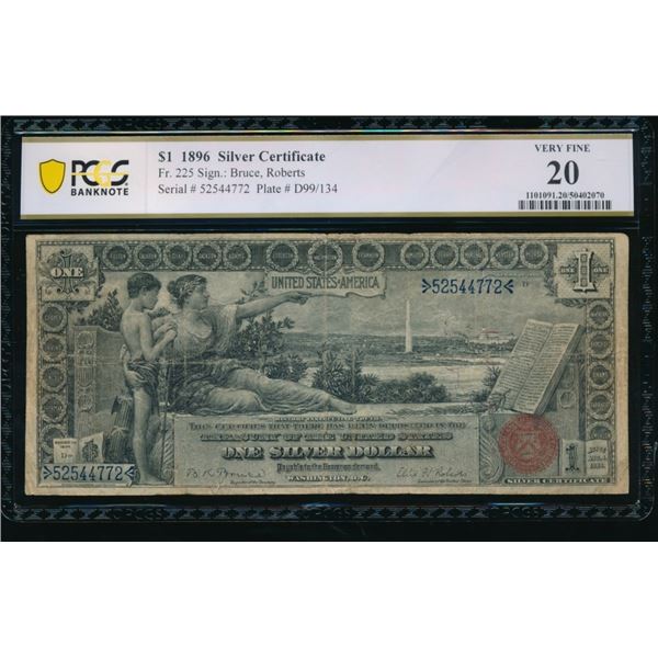 1896 $1 Educational Silver Certificate PCGS 20