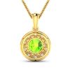 Image 2 : 14KT Yellow Gold 1.85ctw Peridot and Diamond Pendant