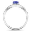 Image 4 : 14KT White Gold 1.09ctw Tanzanite and Diamond Ring