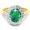 Image 3 : 14KT Yellow Gold 2.03ct Zambian Emerald and Diamond Ring