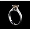 Image 4 : 14KT White Gold 0.95 ctw Oval Cut Fancy Brown Diamond Solitaire Ring