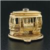 Image 1 : Vintage 14K Gold Detailed Cable Car w/ Golden Gate Bridge Stanhope Charm Pendant
