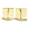 Image 6 : Men's Solid 14k Yellow Gold Grooved Pattern Square Cuff Link & 3 Button Stud Set