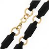 Image 6 : Antique Victorian 14K Gold Alternating Reddish Black Stone & Round Link Necklace