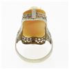 Image 6 : Antique 10k Gold Rectangular Carved Shell Cameo Etched Floral Open Filigree Ring