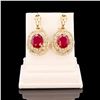 Image 1 : 14.32 ctw Ruby and 2.62 ctw Diamond 14K Yellow Gold Earrings