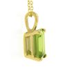 Image 5 : NEW 14k Yellow Gold 2 ctw Emerald Step Cut Peridot Solitaire Pendant & Cable Cha