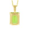 Image 6 : NEW 14k Yellow Gold 2 ctw Emerald Step Cut Peridot Solitaire Pendant & Cable Cha