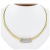 Image 1 : 14K Gold 1.75 ctw Round Brilliant Diamond Wide Slide Pendant Omega Chain Necklac