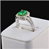 Image 3 : 1.35 ctw Emerald and 0.62 ctw Diamond 18K White Gold Ring