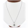 Image 1 : 14K White Gold 9.18mm Tahitian Gray Pearl & Diamond Pendant & 17" Chain Necklace