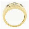 Image 8 : NEW Mens 18K Yellow Gold 1.96 ctw GIA Old European Diamond 3 Stone Gypsy Band Ri