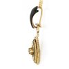 Image 5 : Antique Victorian 14K Gold Diamond Black Enamel Twisted Wire Pendant & 18" Chain