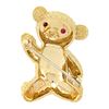 Image 3 : Solid 14K Yellow Gold Detailed Textured Teddy Bear w/ Ruby Eyes Pin Brooch