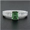 Image 2 : 14K White Gold 1.71 ctw Emerald Cut Emerald Solitaire w/ Diamond Accents Ring
