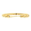 Image 4 : 14K Yellow Gold 6.5" 5.6mm Dual Finish Twisted Hinged Open Stack Bangle Bracelet