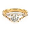 Image 1 : 1.04 ctw SI3 CLARITY CENTER Diamond 18K Yellow Gold Ring (1.36 ctw Diamonds) EGL