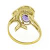 Image 6 : 14k Yellow Gold Dolphin Jumping Over 0.90 ctw Oval Prong Amethyst Solitaire Ring