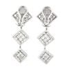 Image 5 : 18k White Gold 6 ctw Pave VVS E Diamond Graduated Drop Square Dangle Earrings