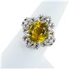 Image 2 : 7.68 ctw Yellow Sapphire and 0.90 ctw Diamond Platinum Ring
