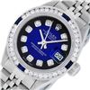 Image 2 : Rolex Ladies Quickset Stainless Steel Blue Vignette Diamond And Sapphire Datejus