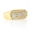 Image 5 : Unisex Fancy 10k Yellow Gold 2 ctw Round Brilliant Diamond Wide Cluster Band Rin