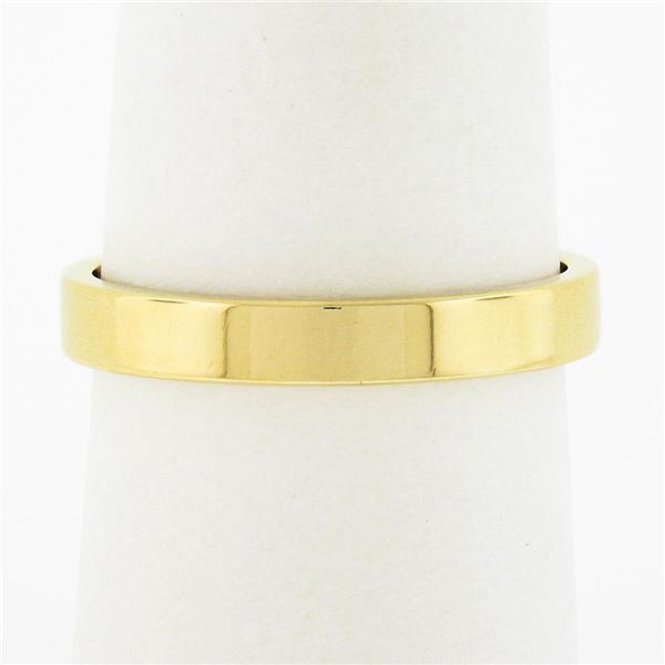 New 14k Yellow Gold 3.1mm Plain Polished Flat Squared Wedding Band Stack Ring