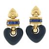 Image 1 : La Nouvelle Bague 18k Gold 1 ctw Tanzanite Blue Enamel Heart Drop Dangle Earring