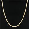 Image 6 : NEW 14k Yellow Gold 4mm 16" Polished Fancy Flat Herringbone Link Chain Necklace