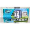 Image 2 : PORTABLE DOUBLE TOILET 7'L X 4.5'W X 8'H 110V INCLUDES TOILET, SINK, LIGHT, FAN & PAPER HOLDER