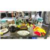 Image 2 : SHELF OF ASSORTED ITEMS INCLUDING; BONE CHINA TEACUPS, SINGER BUTTONHOLER, SOAP GIFT BAG & MORE
