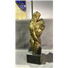 Image 2 : PLASTER SCULPTURE WITH BRONZE PAINTED FINISH ON WOOD BASE BY JEROME COX TITLED "BODY & SOUL" 23"H