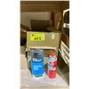 Image 1 : BOX OF ASSORTED ITEMS INCLUDING; OLYMPIA BUTANE CANS & TUB O' TOWELS HEAVY DUTY STAINLESS STEEL
