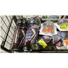 Image 2 : SHELF OF ASSORTED HOCKEY GEAR & SNOW GOGGLES