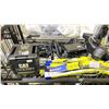 Image 2 : SHELF OF ASSORTED ITEMS INCLUDING; DEWALT WET/DRY VACUUM, CAT POWER STATION, WINDSHIELD WIPERS &