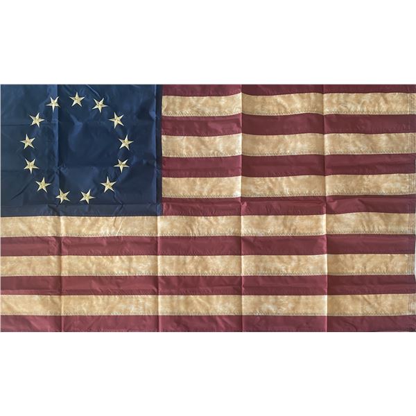 Vintage Style Tea Stained Betsy Ross Flag