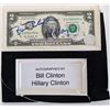 Image 1 : Bill Clinton and Hillary Clinton Signed Two Dollar Bill. GFA Authenticated