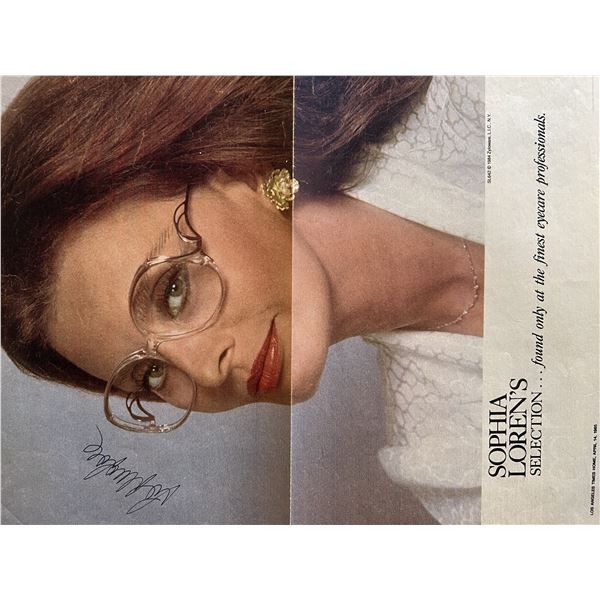 Sophia Loren signed Magazine Ad