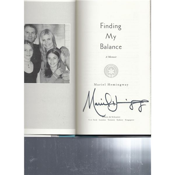 Mariel Hemingway signed book