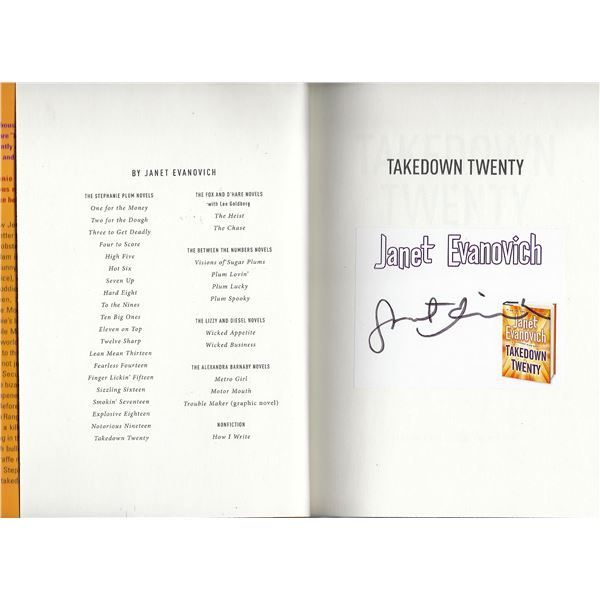 Takedown Twenty: A Stephanie Plum Novel Janet Evanovich signed book
